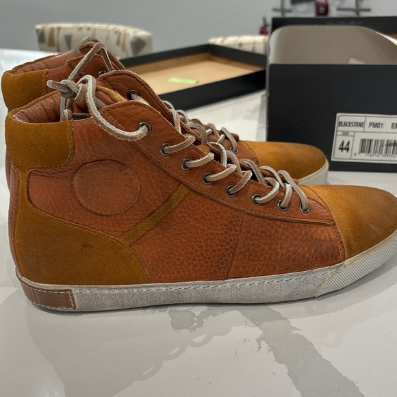 BLACKSTONE men’s leather ankle  boots NIB SIZE EU 44 US 10.5-11 - Picture 2 of 8